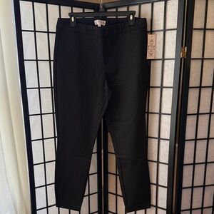 Nanette Lepore Black Pants with silver shimmer size L NEW WITH TAGS
